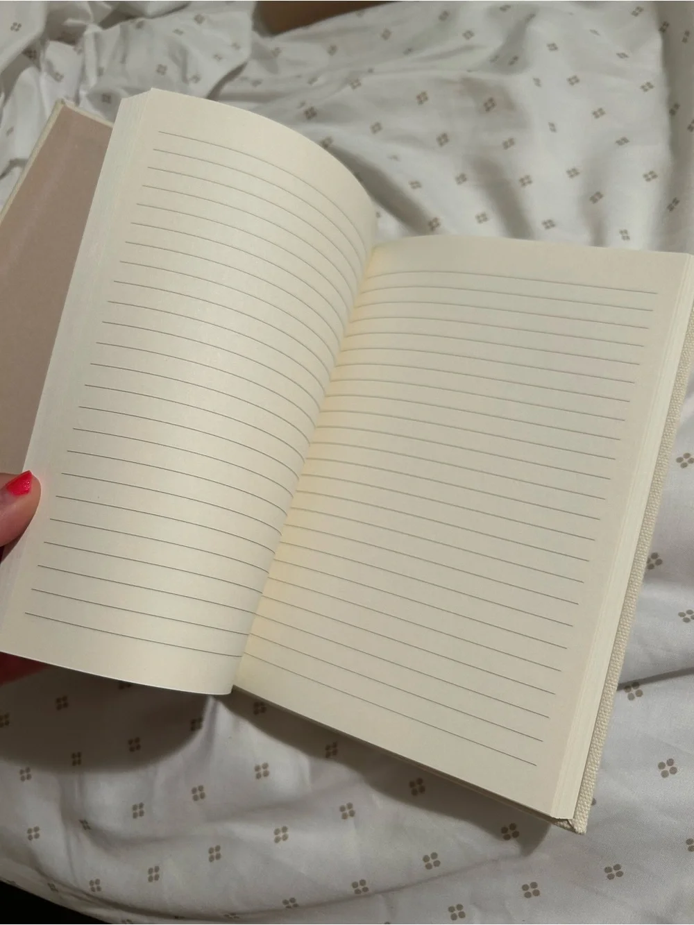 Source Unknown Cream Notebook with Blue, Gray & Brown Embroidered Flowers